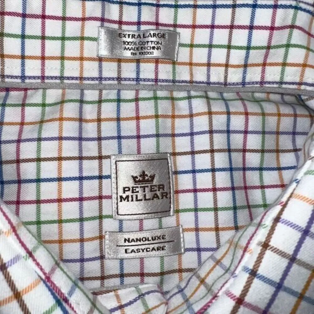Peter Millar Men's NanoLuxe Easycare Multicolor Button Down Size XL‎
